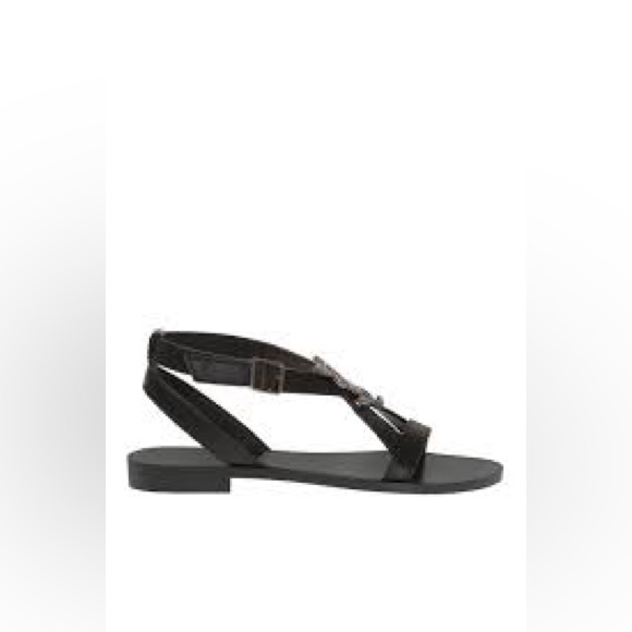 SAINT LAURENT Joson Pallad O Black Sandals sz 38.5 - Picture 3 of 13